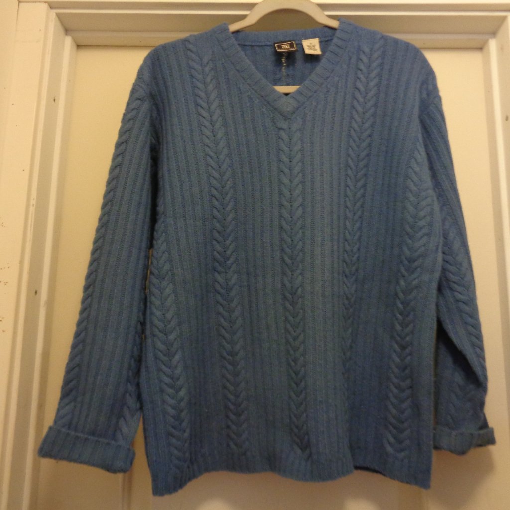 Retro Cornflower Blue Shetland Wooly Cable Sweater By Maurices 8